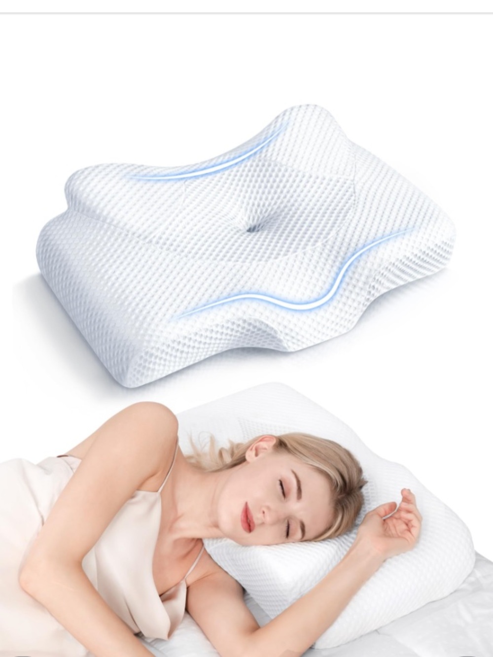 Osteo CERVICAL Memory Foam Pillow with 3D Mesh Pillowcase - STANDARD SIZE 20x26”